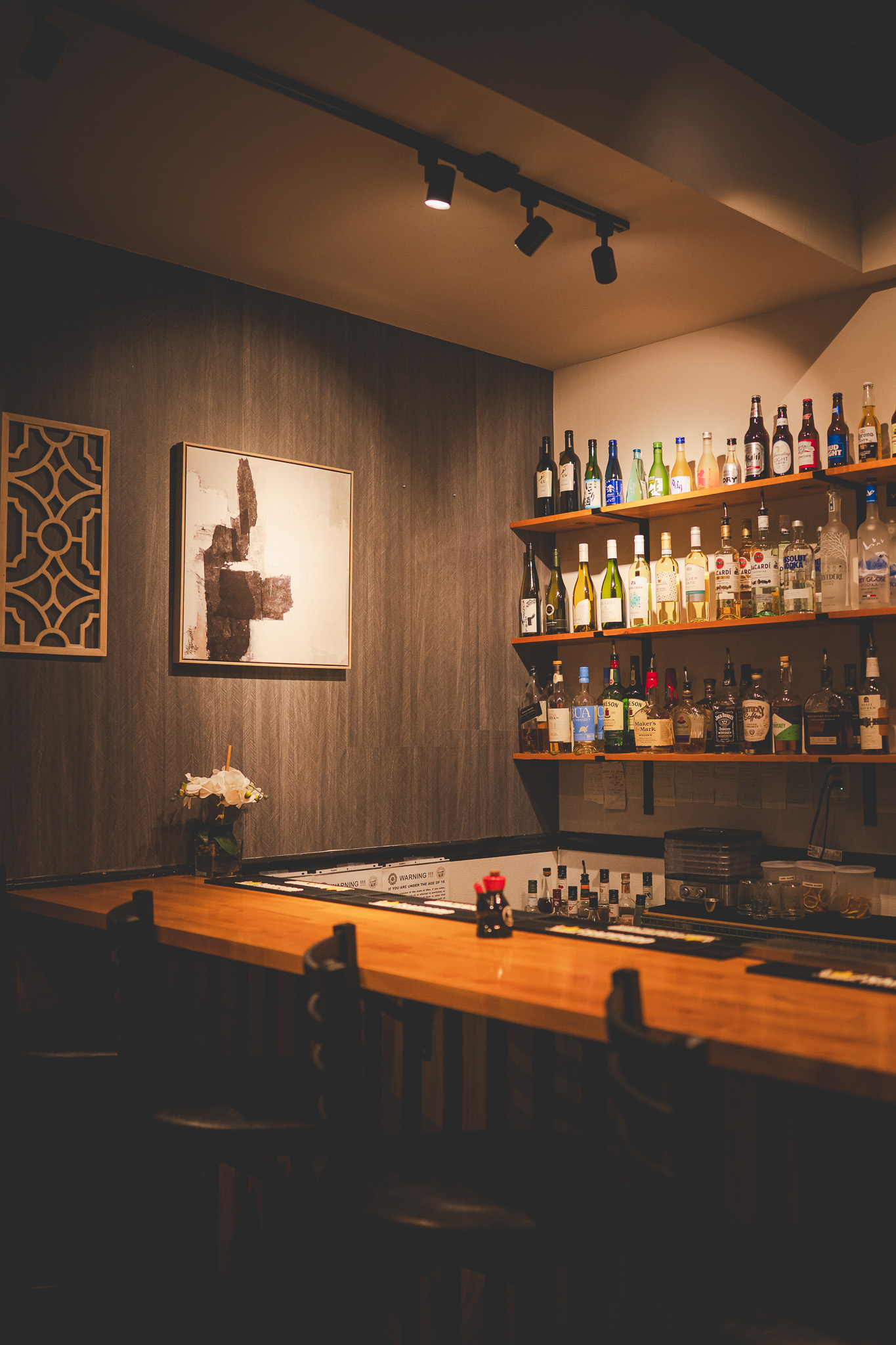 The bar after the overhead lights come down
